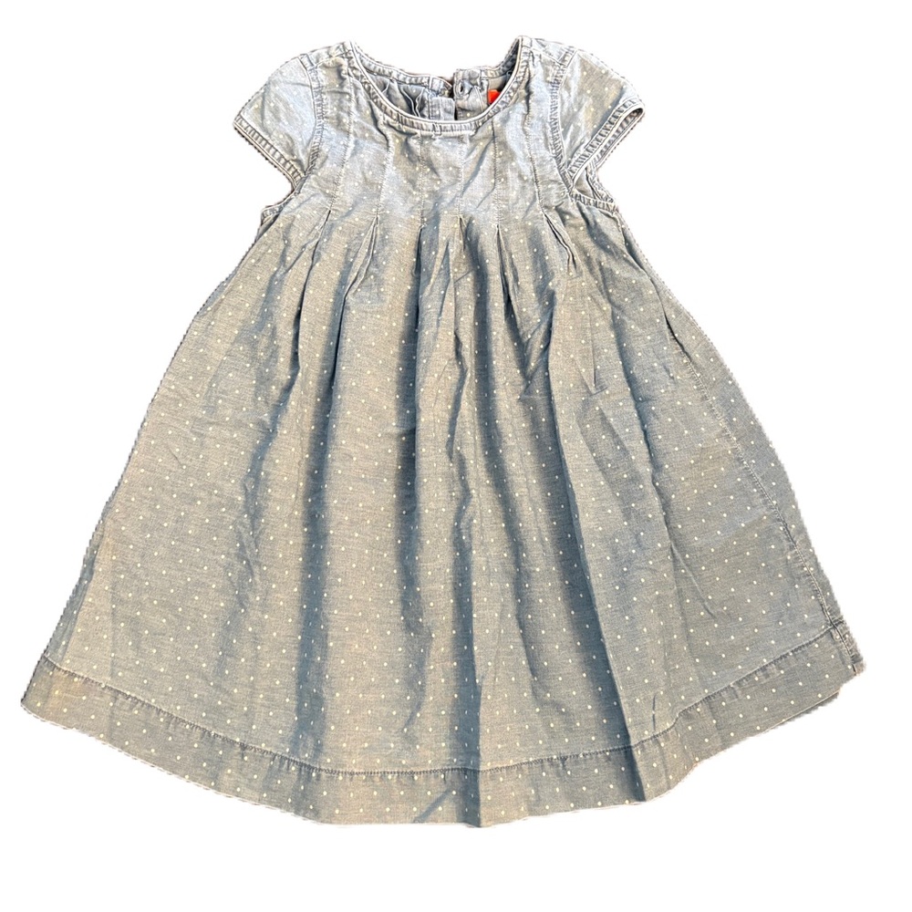 Joe Fresh Light Blue Polkadot Denim Dress - Size 4